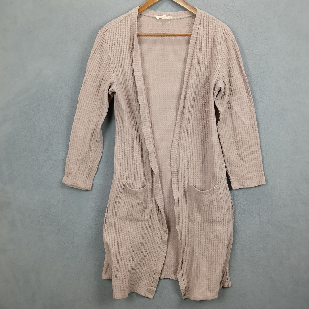 Another Reason Cardigan Sweater Womens Medium Pink Knit Open Front Side‎ Slit